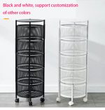 5 Layer Round Shape Kitchen Rack - Black - Image 4