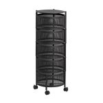 5 Layer Round Shape Kitchen Rack - Black - Image 2