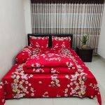 5 Pecs Luxury Couple Comforter Set (Tomato Red)
